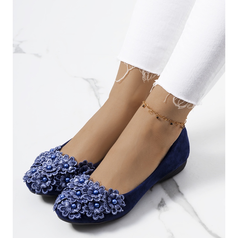 Cremin naisten tummansiniset ballerinat sininen 2