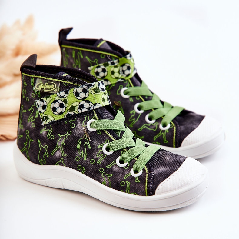 BEFADO S.A. Korkeat lasten lenkkarit jalkapallo Befado 268X070 harmaa-vihreä 1