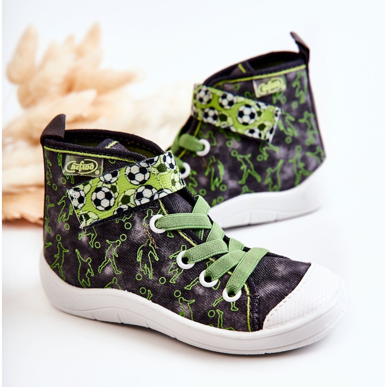 BEFADO S.A. Korkeat lasten lenkkarit jalkapallo Befado 268X070 harmaa-vihreä 2