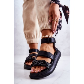 Nahkasandaalit ketjulla La.Fi Black Alissia musta 1