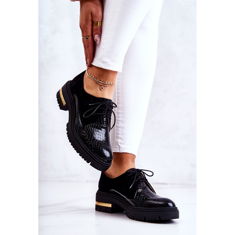 PA2 Naisten nahkakengät, sidottu musta Merevin 2