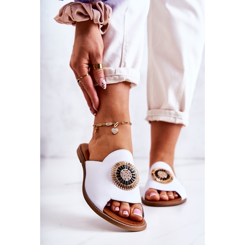 Lewski Shoes Muodikkaat nahkatossut Lewski-kengät 3132 / O Valkoinen 2