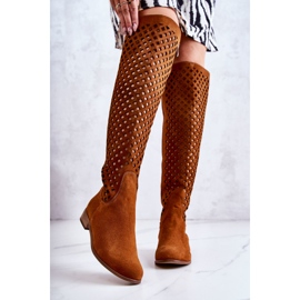 PA2 Punaiset Arinna-mokkasaappaat, joissa on harjakattokuvio ruskea 1