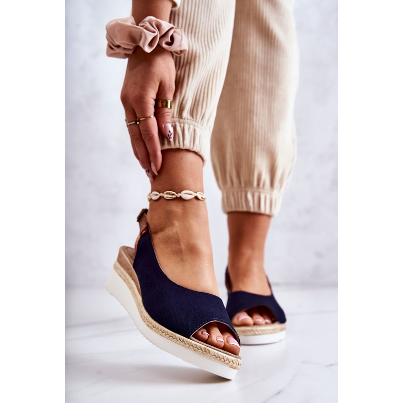 Naisten sandaalit Wedge Big Star JJ276046 laivastonsininen 1