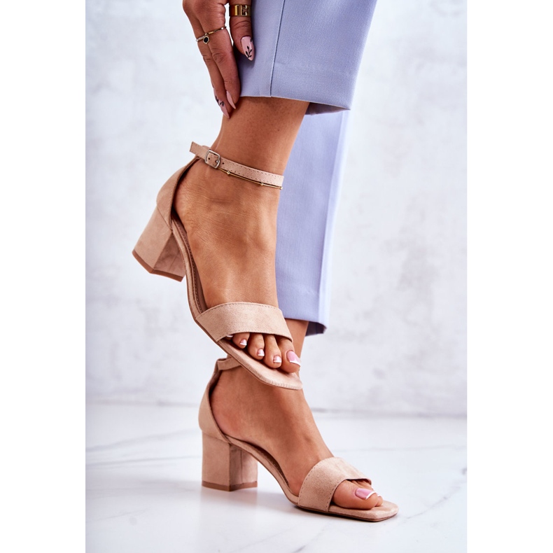 Vinceza Muodikkaat mokkanahkasandaalit baarissa Beige Rovena 2