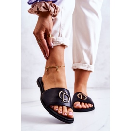 Naisten nahkaiset tossut Nicole 2735 musta 1