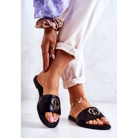 Naisten nahkaiset tossut Nicole 2735 musta 2