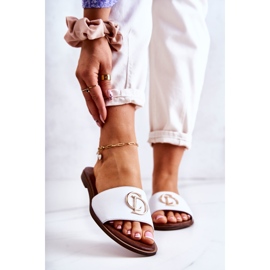 Naisten nahkaiset tossut Nicole 2735 valkoinen 1