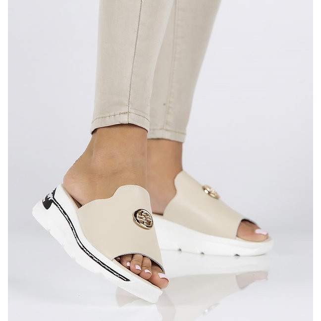 Nahkaiset tossut Filippo DK3872 / 22 Beige 1