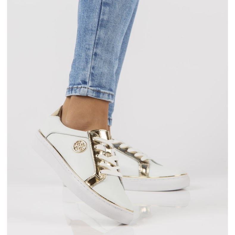 Nahkaiset lenkkarit FILIPPO DP3617 / 22 Wh valkoinen 1