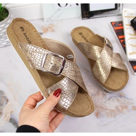 Inblu W ARC17 kultaiset käärmetossut kultainen 1