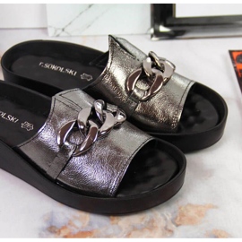 Nahkaiset tossut ketjulla T.Sokolski W SCA161 hopea 2