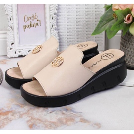 Nahkaiset tossut kiilalla Filippo W PAW362B beige 2