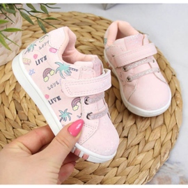 Tarranauhakengät American Club Jr AM883A vaaleanpunainen 1