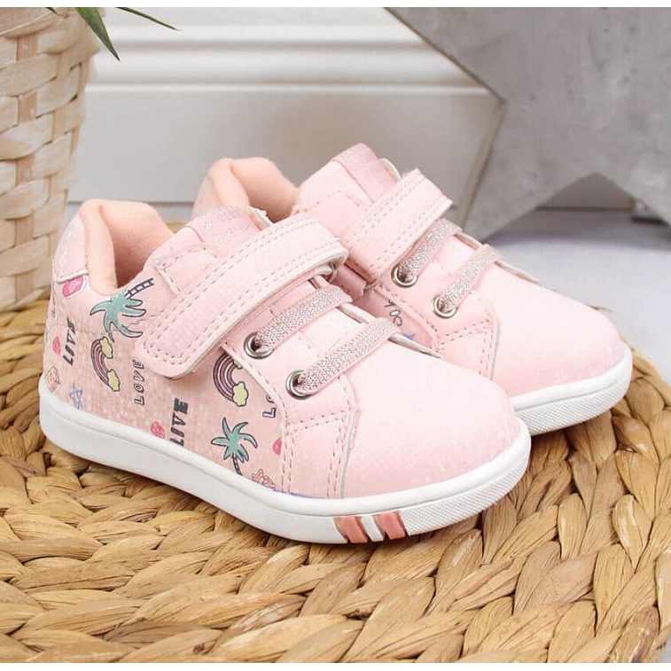 Tarranauhakengät American Club Jr AM883A vaaleanpunainen 2