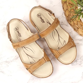 Ruskeat Helios 205 mukavat nahkaiset naisten sandaalit 2