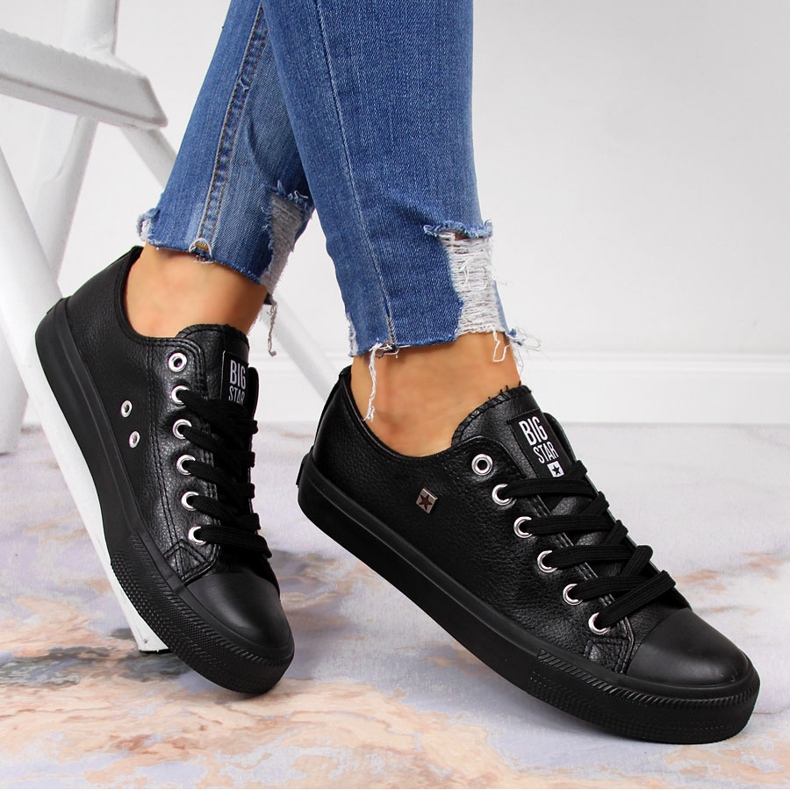 Mustat ekonahkaiset matalat tennarit Big Star V274871 2