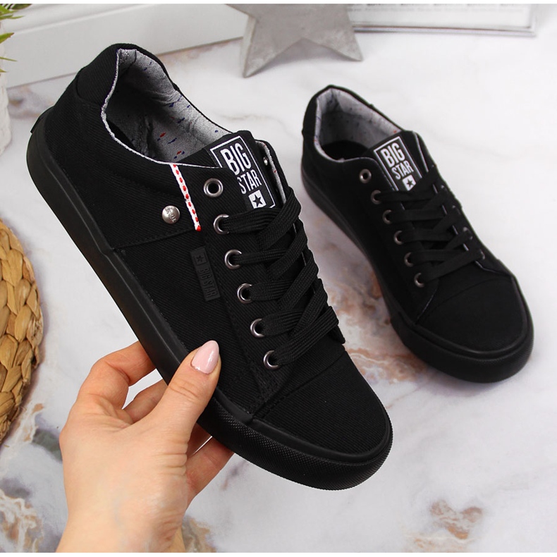 Mustat tekstiiliset matalat tennarit Big Star AA274513 1