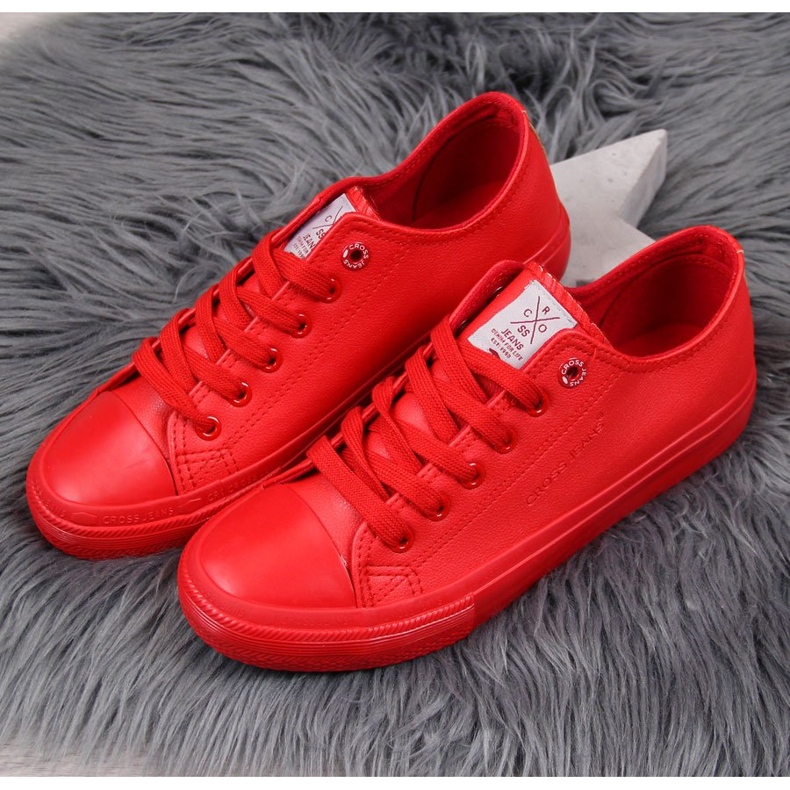 Matalat ekonahkaiset punaiset tennarit Cross Jeans DD2R4032 punainen 1