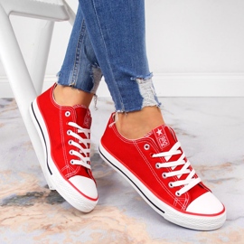 News Punaiset tekstiiliset matalat tennarit UUTISET punainen 1