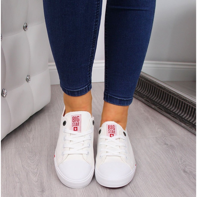 Matalat valkoiset tekstiililenkkarit Big Star FF274087 valkoinen 2