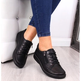 Naisten nahkakengät vetoketjulla musta Helios 357 1