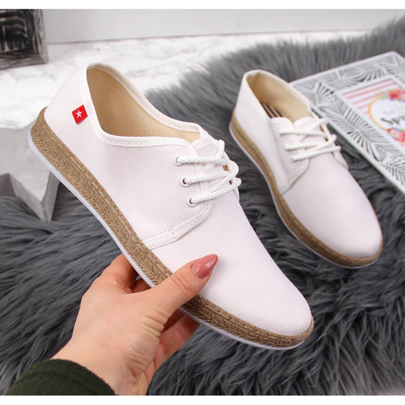 Naisten valkoiset espadrillit Big Star FF276043 valkoinen 2