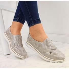 Naisten kultaiset harjakattoiset nahkakengät Jezzi kultainen 1