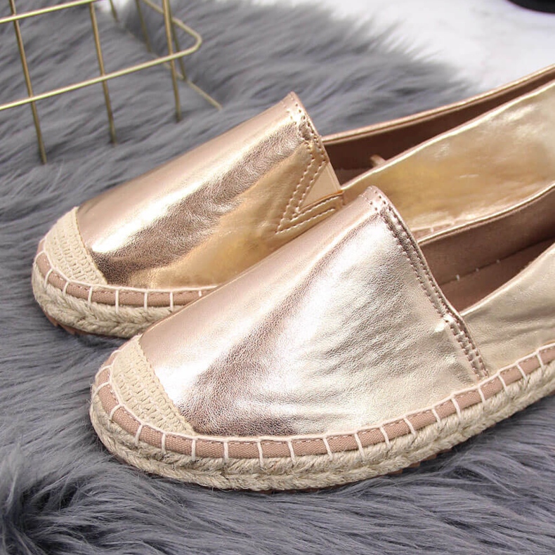 Naisten espadrillit ekologisella nahalla, kultainen Big Star HH274503 2