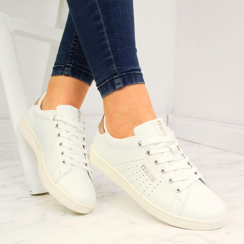 Matalat valkoiset ekonahkaiset lenkkarit Big Star DD274583 valkoinen 1