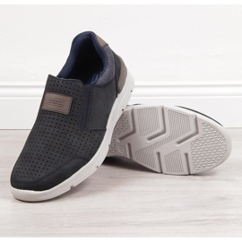 Miesten harjakattoiset nahkakengät, laivastonsininen Rieker 16455 2