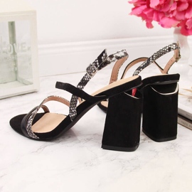 S.Barski S. Barskin mustat naisten sandaalit käärmetolppassa 2