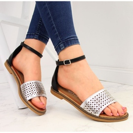 Naisten sandaalit niiteillä musta ja hopea Filippo 1