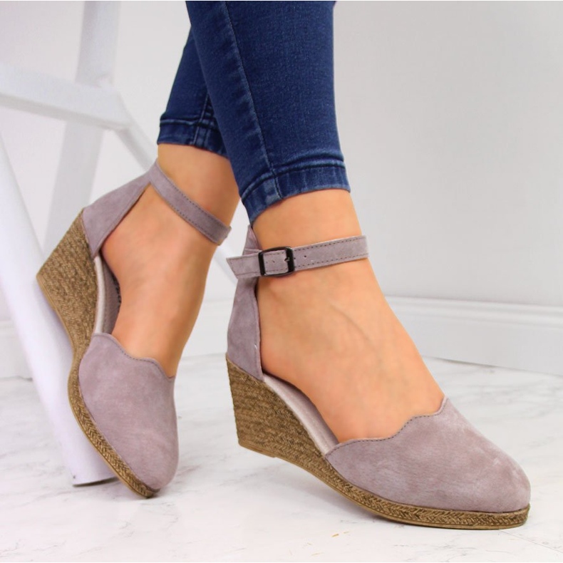 Nahkaiset naisten sandaalit kiilalla, likainen pinkki Filippo vaaleanpunainen 1