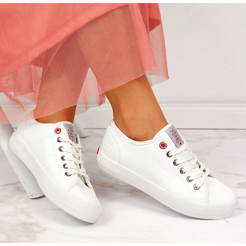 Naisten lenkkarit matalat ekonahka valkoinen Cross Jeans II2R4004C 1