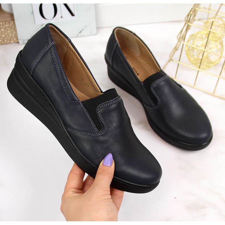 Mukavat naisten nahkakengät, tummansininen Helios 349 laivastonsininen 2