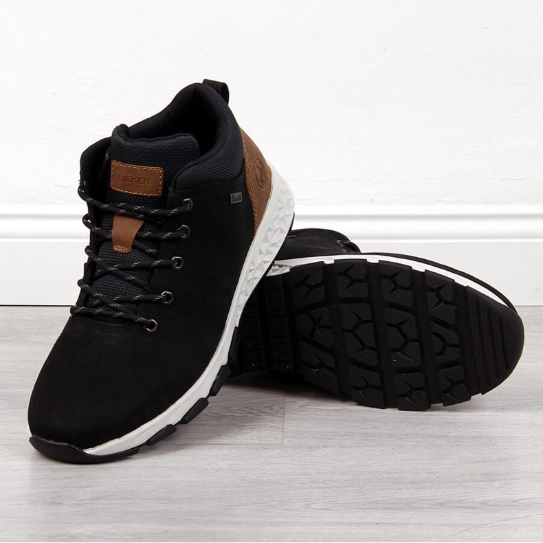 Mustat nahkaiset miesten kengät Rieker B6740-00 1