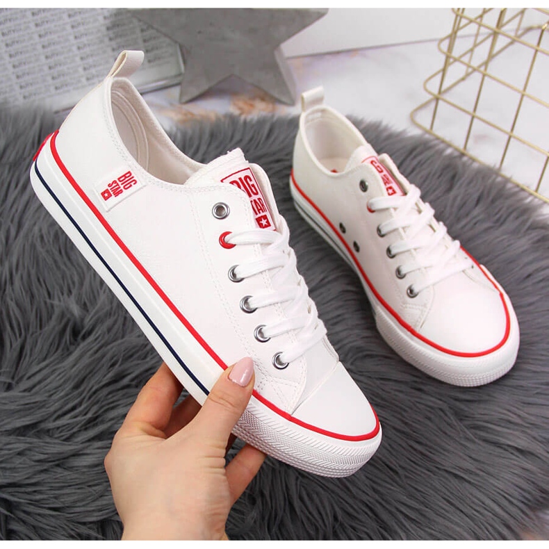 Matalat valkoiset ekonahkaiset lenkkarit Big Star JJ274130 valkoinen 2