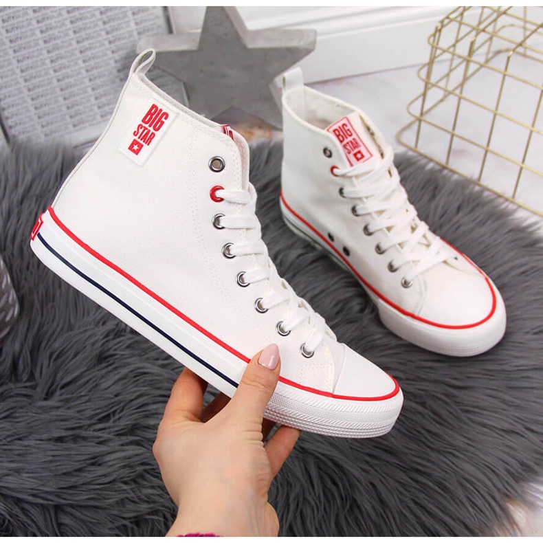 Tekstiilinvalkoiset Big Star -lenkkarit JJ274127 valkoinen 1