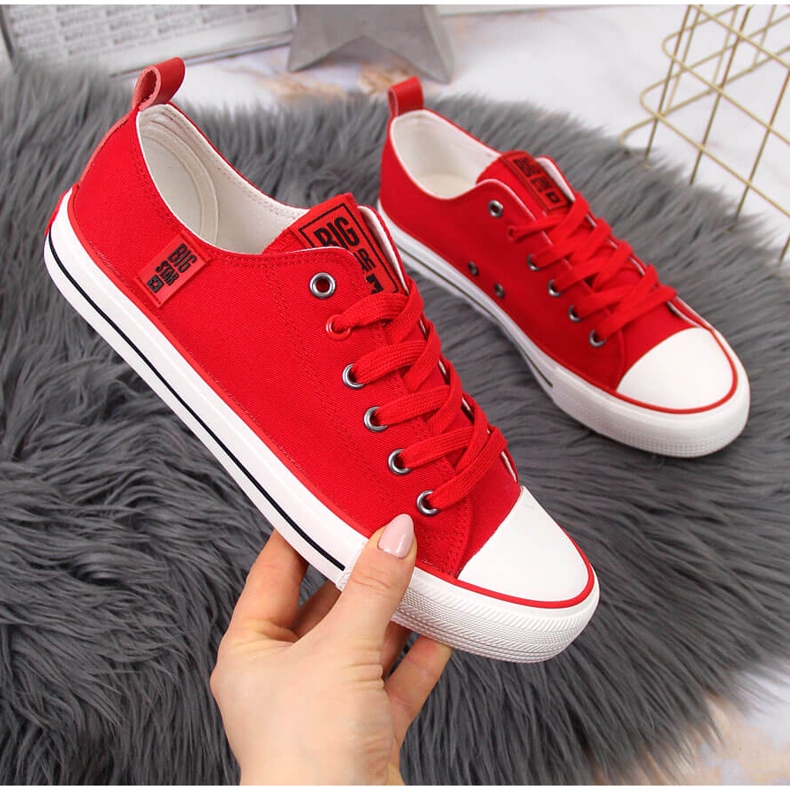 Punaiset tekstiiliset matalat tennarit Big Star JJ274124 punainen 1