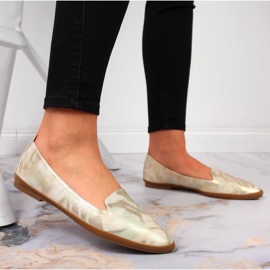 Naisten kultaiset lordsy-kengät, valmistaja Sergio Leone kultainen 5