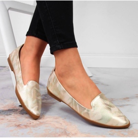 Naisten kultaiset lordsy-kengät, valmistaja Sergio Leone kultainen 1
