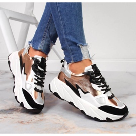 Naisten lenkkarit valko-kultaisella Potocki-alustalla valkoinen kultainen 1