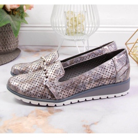 Naisten harjakattoiset kengät ketjulla Lavender Jezzi violetti monivärinen 2