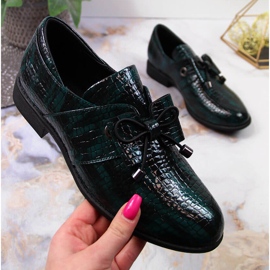 Vihreät Jezzi-lakatut naisten kengät rusetilla 1