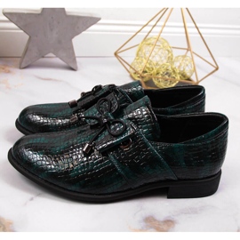 Vihreät Jezzi-lakatut naisten kengät rusetilla 2