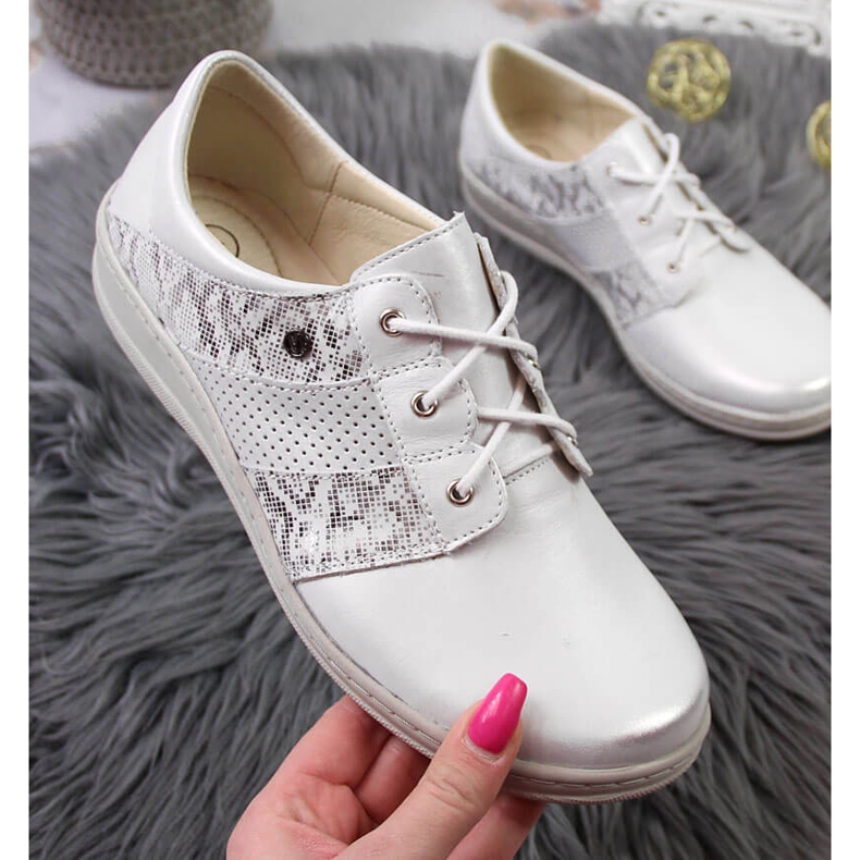 Mukavat naisten nahkakengät, hopea Helios 399 1