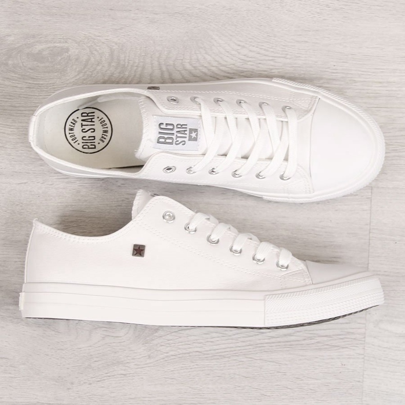 Miesten valkoiset ekologiset lenkkarit Big Star V174347 valkoinen 1