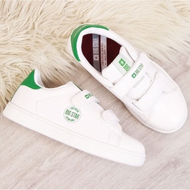 Lasten eko-nahkaiset tarranauhavalkoiset Big Star DD374029 tennarit valkoinen 1