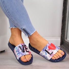 Naisten laivastonsiniset kumiset rantatossut Big Star laivastonsininen 1